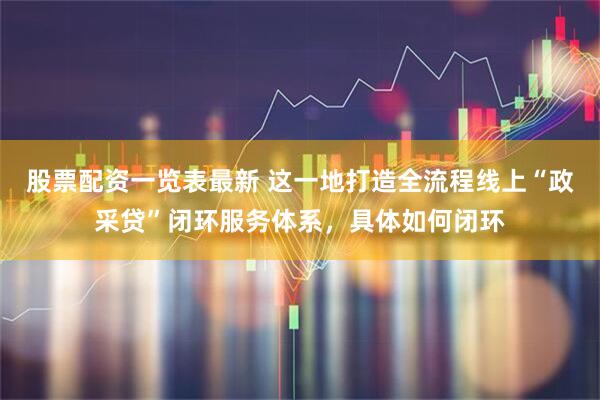 股票配资一览表最新 这一地打造全流程线上“政采贷”闭环服务体系，具体如何闭环
