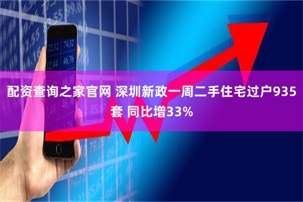 配资查询之家官网 深圳新政一周二手住宅过户935套 同比增33%